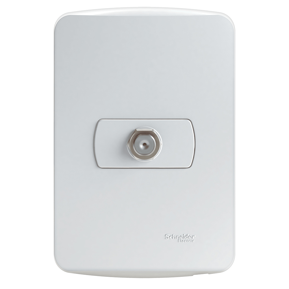 Chatuba | Conjunto Tomada Para Antena de Tv Para Cabo Coaxial Miluz Branco  Polar Schneider - Chatuba