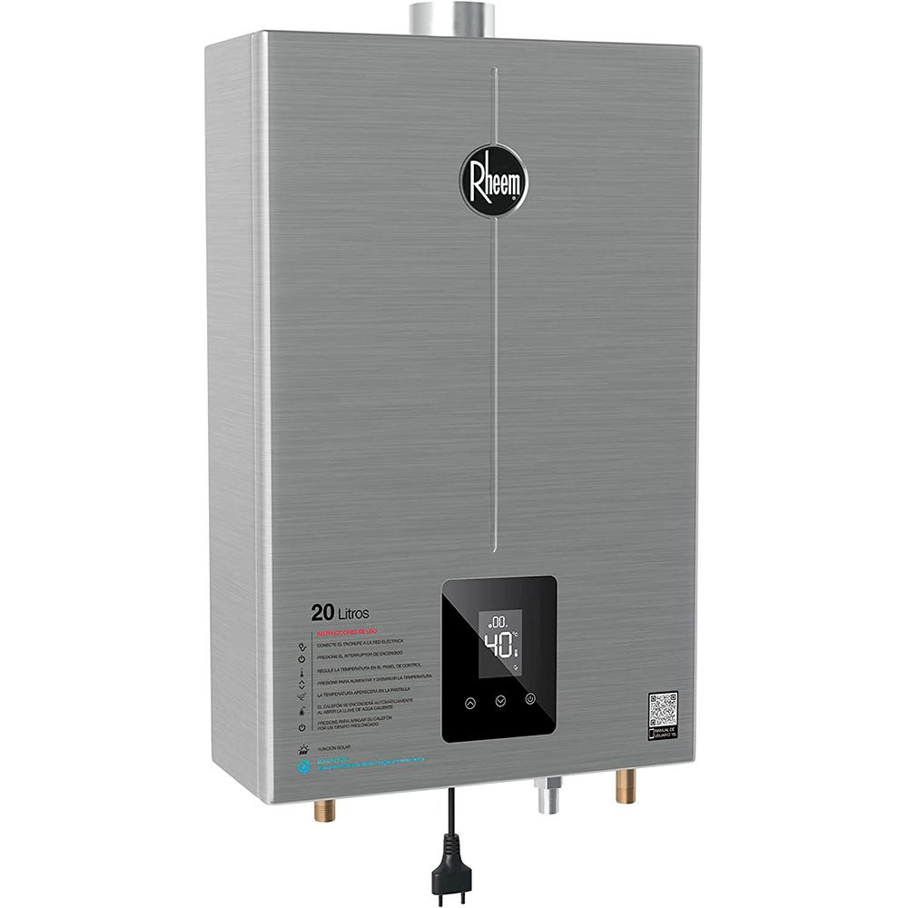 Chatuba | Aquecedor de Passagem a Gás Digital 20L GLP Inox Rheem - Chatuba