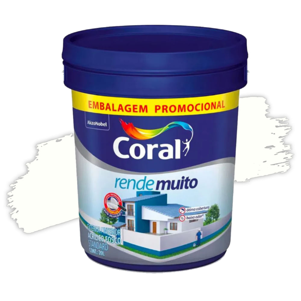 Tinta Acrílica Rende Muito Branco 20L Coral