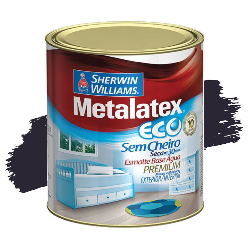 Chatuba | Tinta Esmalte Metalatex Acetinado Eco Preto 900ml Sherwin ...