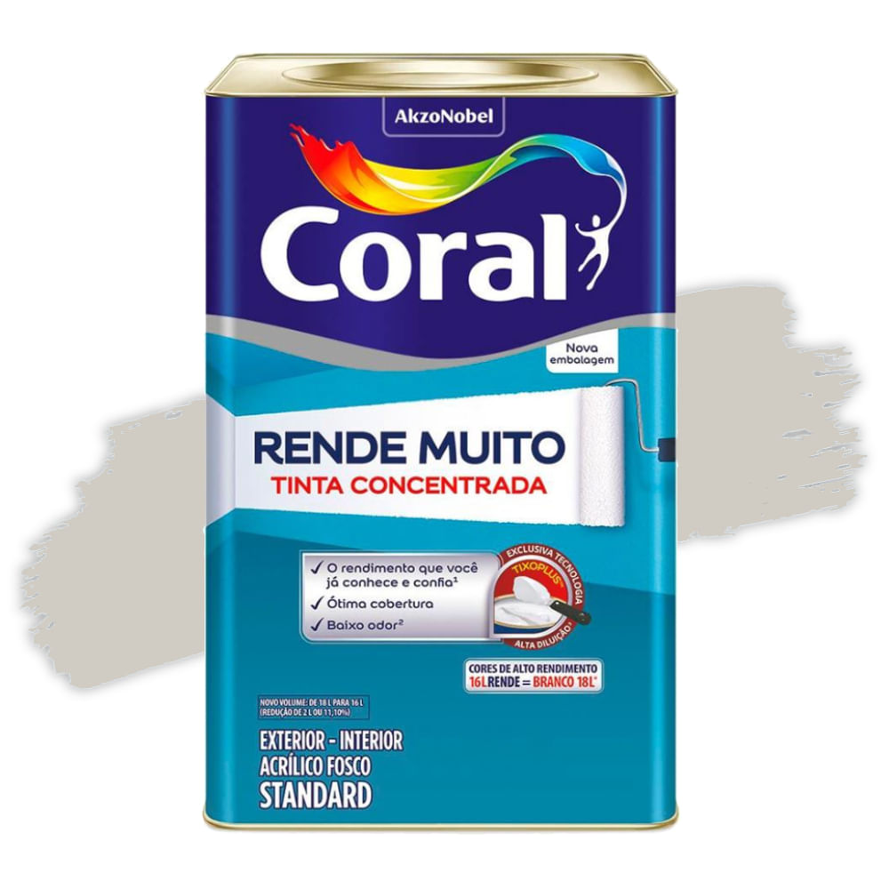Tinta Acrílica Rende Muito Concentrada Fosca Crômio  16 Litros Coral