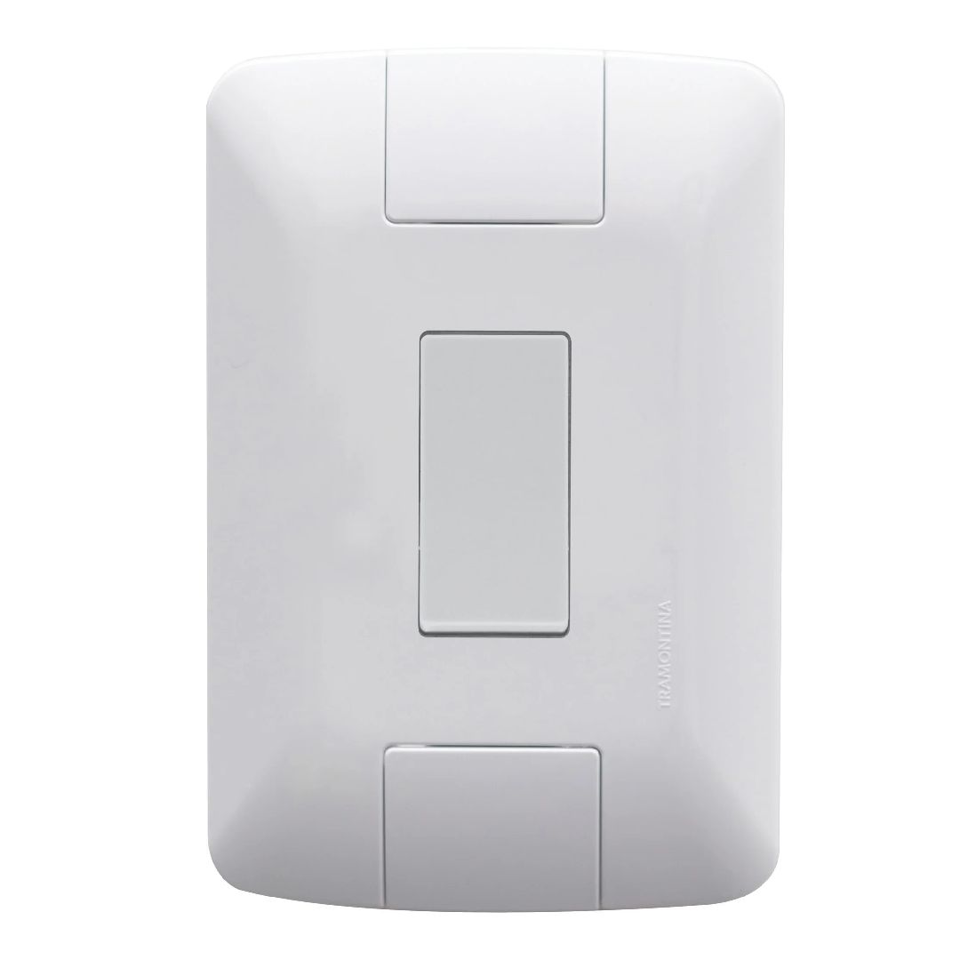 Conjunto 1 Interruptor Simples 4x2 Aria 6 A 250V Branco Tramontina