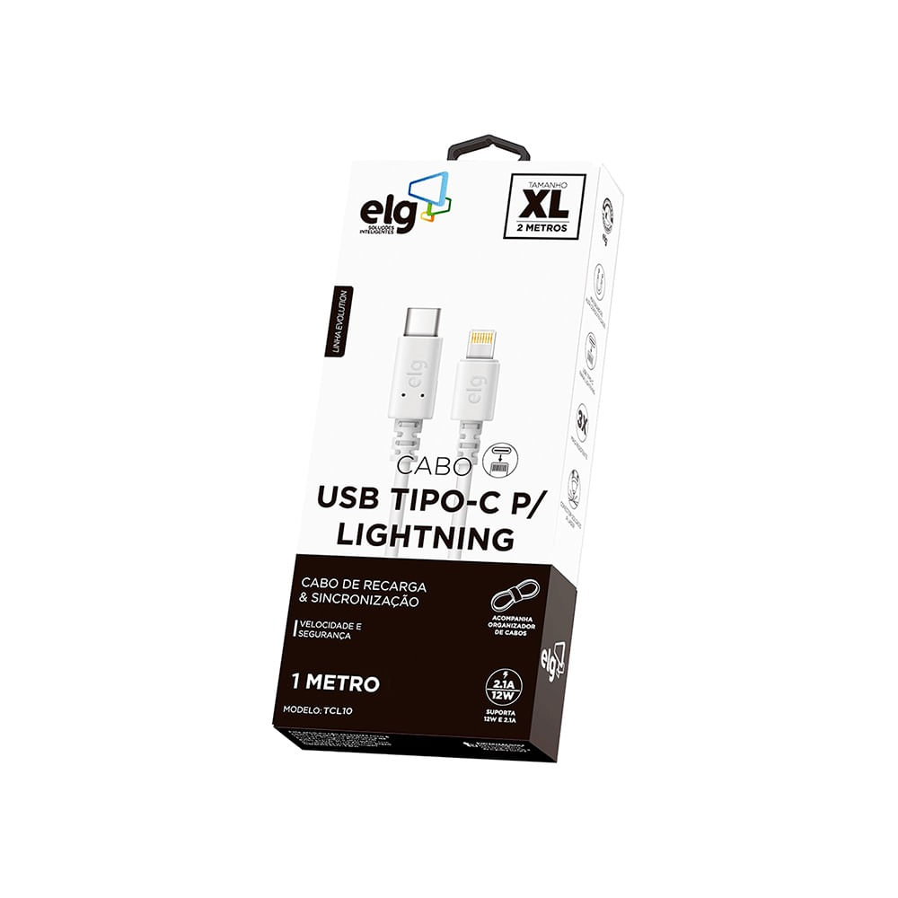 Cabo USB Tipo C Para Lightning  - Branco TCL10 ELG
