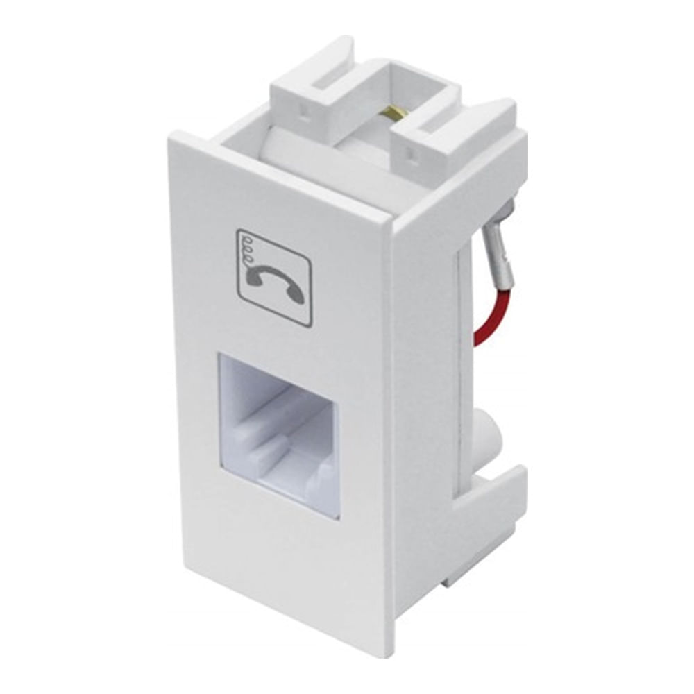 Módulo De Tomada Para Telefone RJ11 Com 4 Vias Habitat Branco Fame