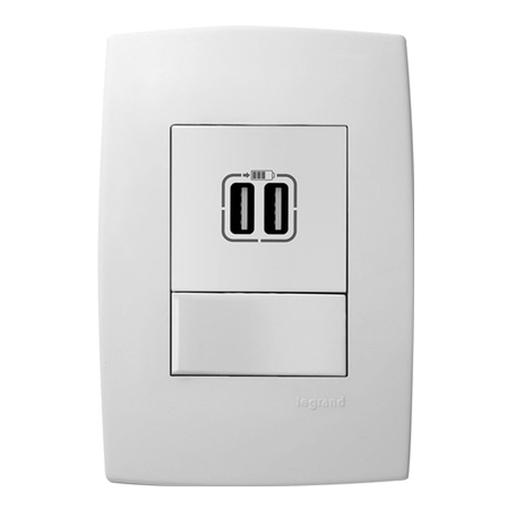 Módulo tomada USB bivolt Pial Legrand linha Plus