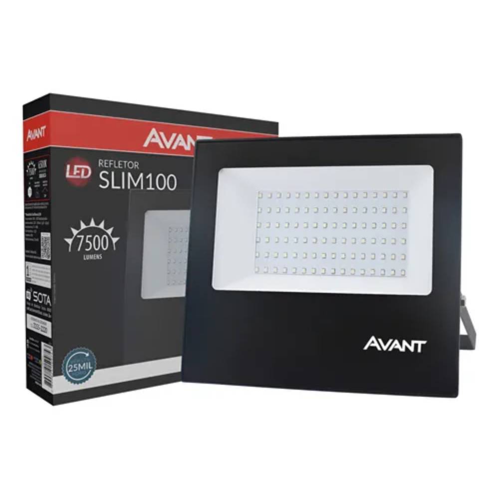 Refletor Slim100 Branco 6500K Bivolt 7500 Avant