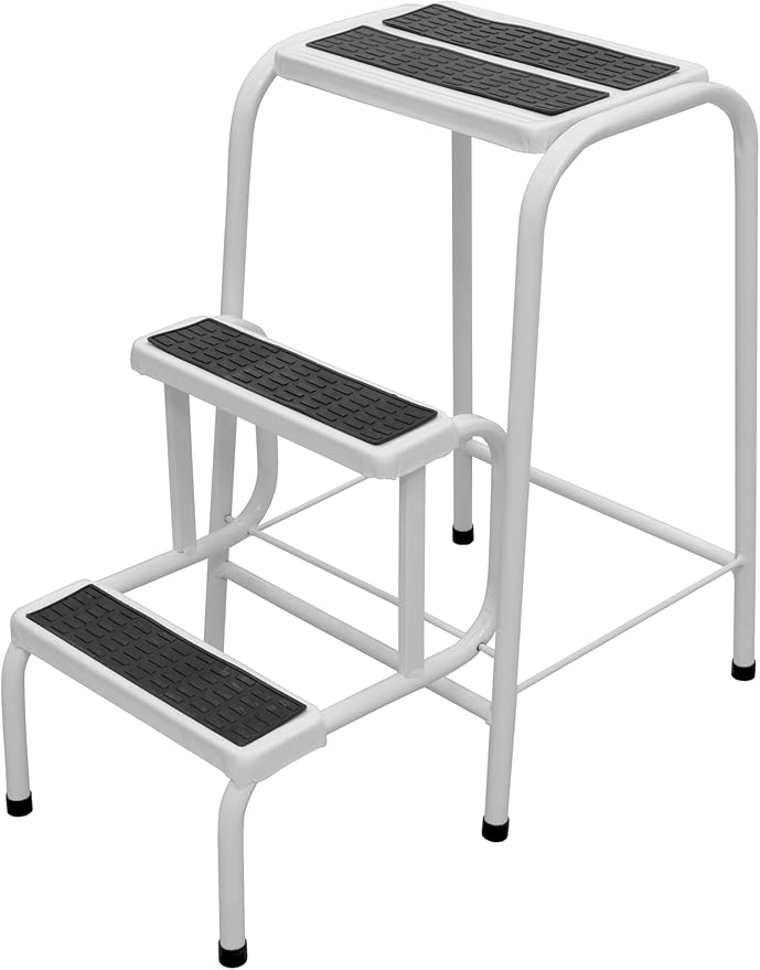 Banqueta Escada Leve Fort 3D Branco Açomix