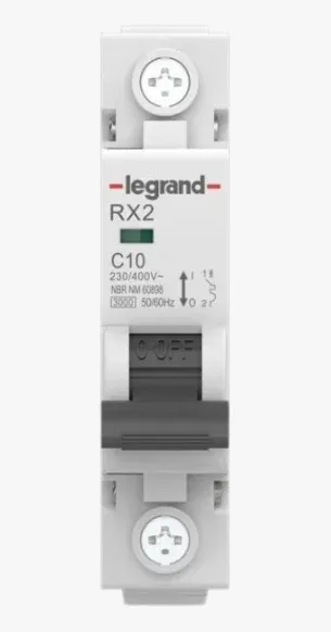 Minidisjuntor Rx2 10A Monopolar Curva C Legrand