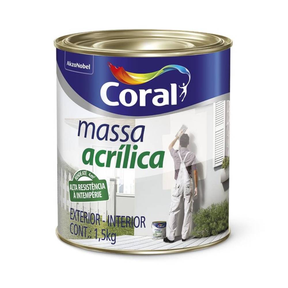 Massa Acrílica Branco 1,5kg Coral